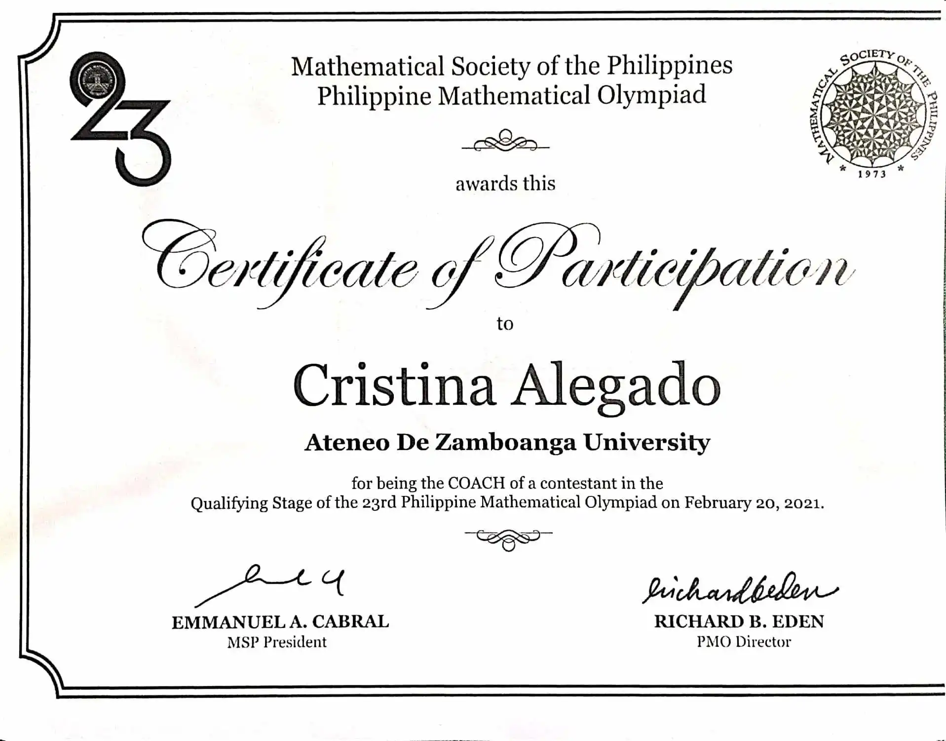 Math certificates Velda – math expert in math-master.org, certificates 17