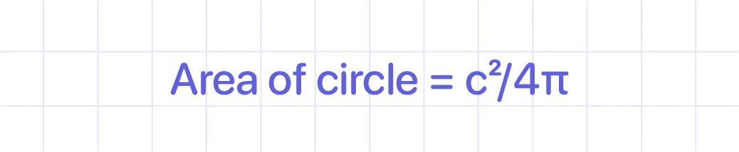 Area formula circumference